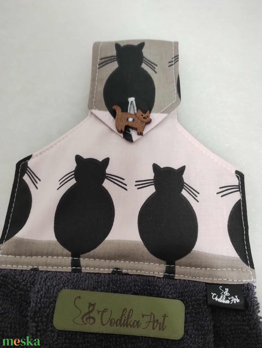 Konyhai kéztörlő,  durcás cicák... - otthon & életmód - konyhafelszerelés, tálalás - konyhai textil - konyharuha & törlőkendő - Meska.hu