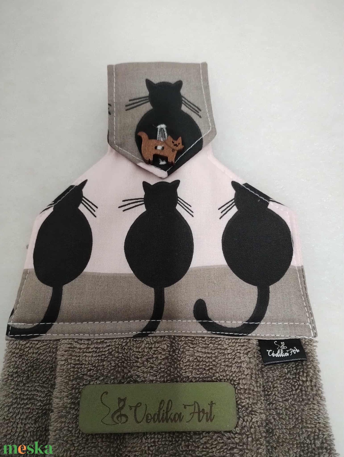 Konyhai kéztörlő,  durcás cicák... - otthon & életmód - konyhafelszerelés, tálalás - konyhai textil - konyharuha & törlőkendő - Meska.hu