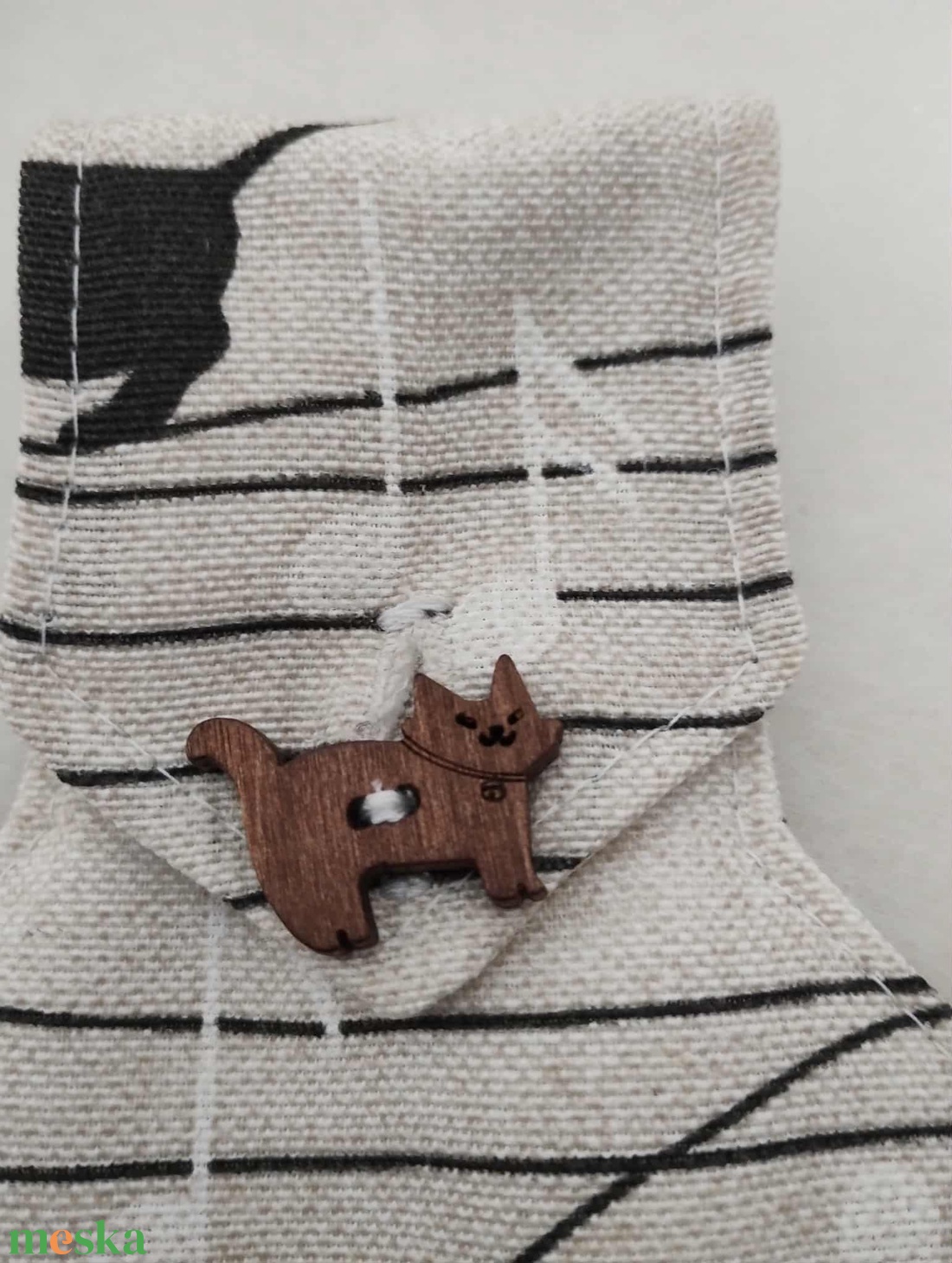 Konyhai kéztörlő, cicus rosszalkodik a kottában - otthon & életmód - konyhafelszerelés, tálalás - konyhai textil - konyharuha & törlőkendő - Meska.hu