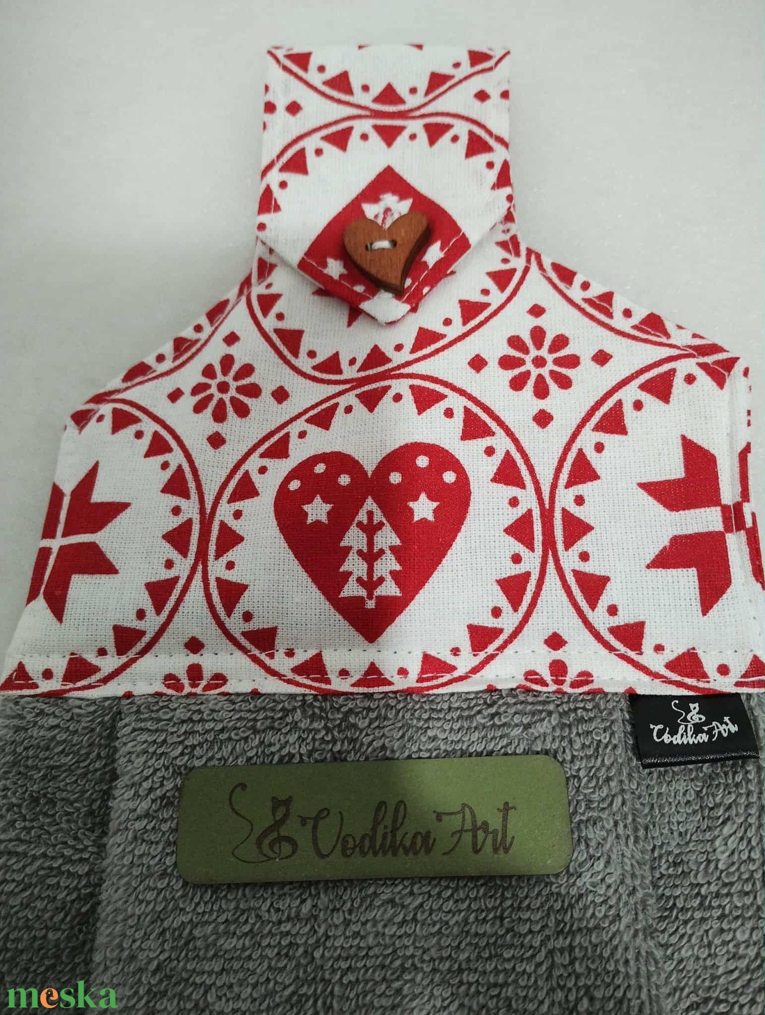 Konyhai törlő, piros-fehér skandináv stílus - otthon & életmód - konyhafelszerelés, tálalás - konyhai textil - konyharuha & törlőkendő - Meska.hu