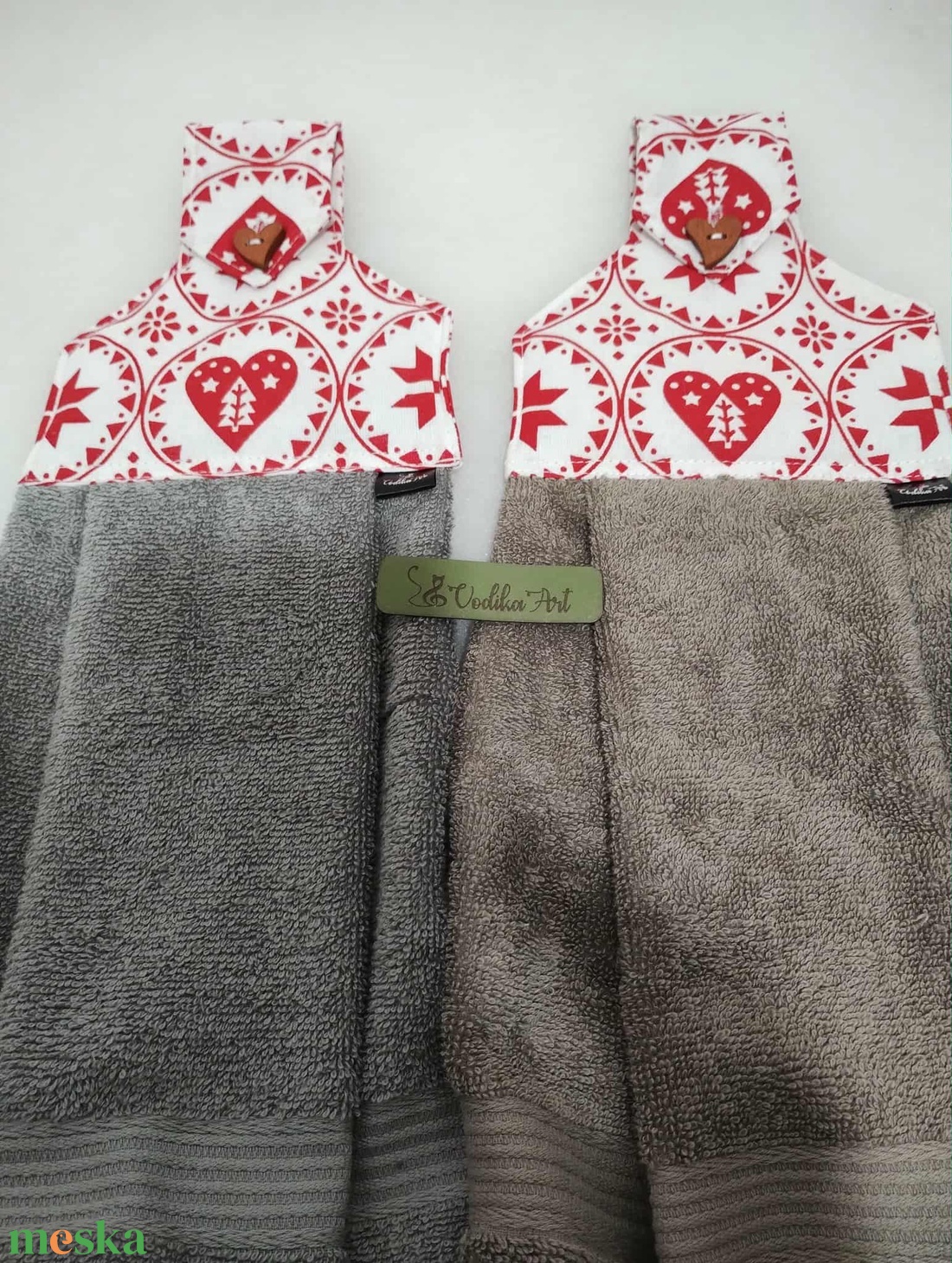 Konyhai törlő, piros-fehér skandináv stílus - otthon & életmód - konyhafelszerelés, tálalás - konyhai textil - konyharuha & törlőkendő - Meska.hu