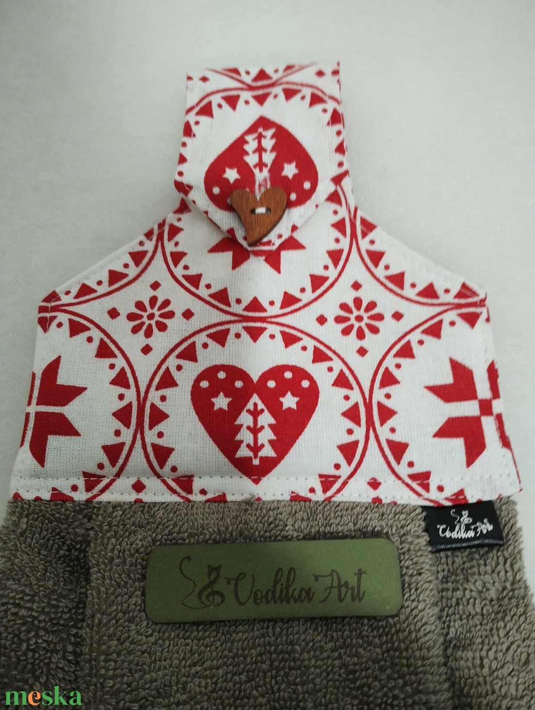 Konyhai törlő, piros-fehér skandináv stílus - otthon & életmód - konyhafelszerelés, tálalás - konyhai textil - konyharuha & törlőkendő - Meska.hu