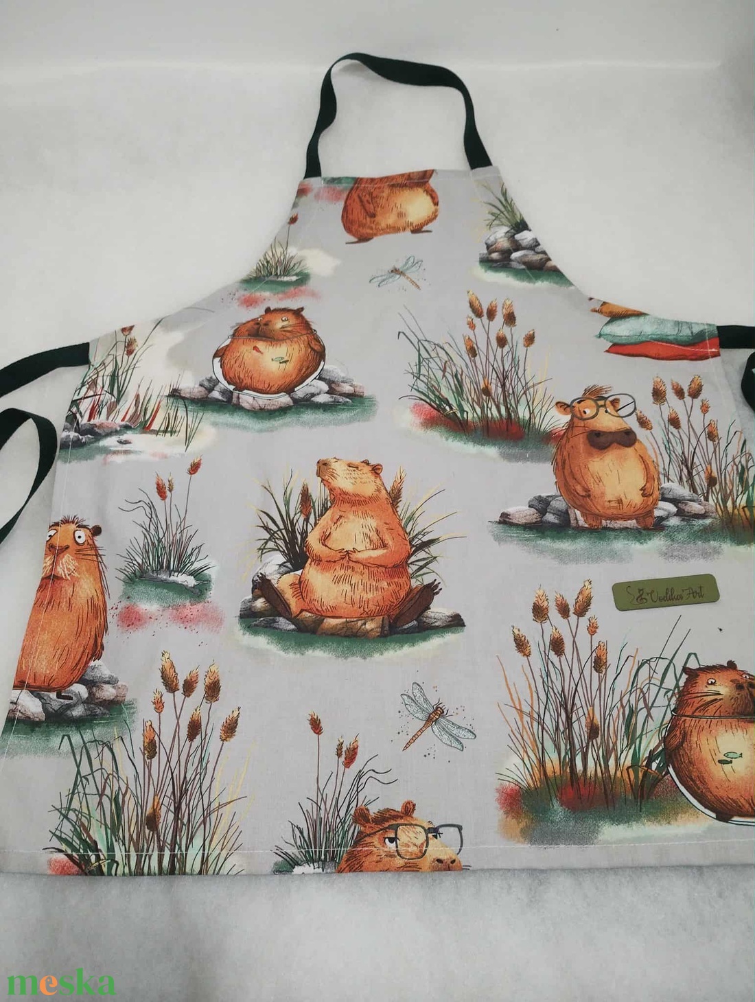 Capybarák,  gyerek kötény 10-14 évesre - otthon & életmód - konyhafelszerelés, tálalás - konyhai textil - kötény - Meska.hu