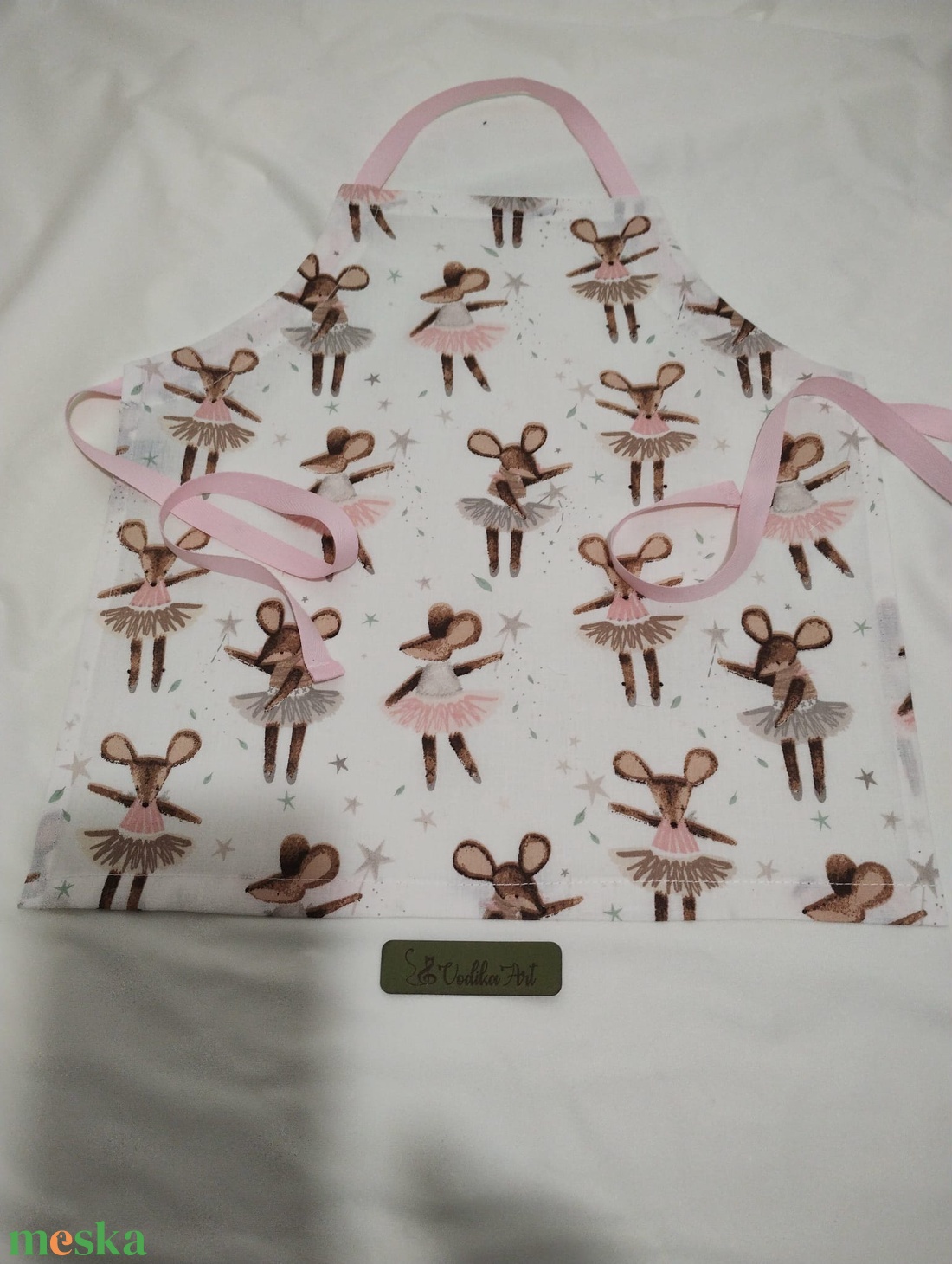 Ballettozó egérkék,  gyerek kötény 3-6 évesre - otthon & életmód - konyhafelszerelés, tálalás - konyhai textil - kötény - Meska.hu