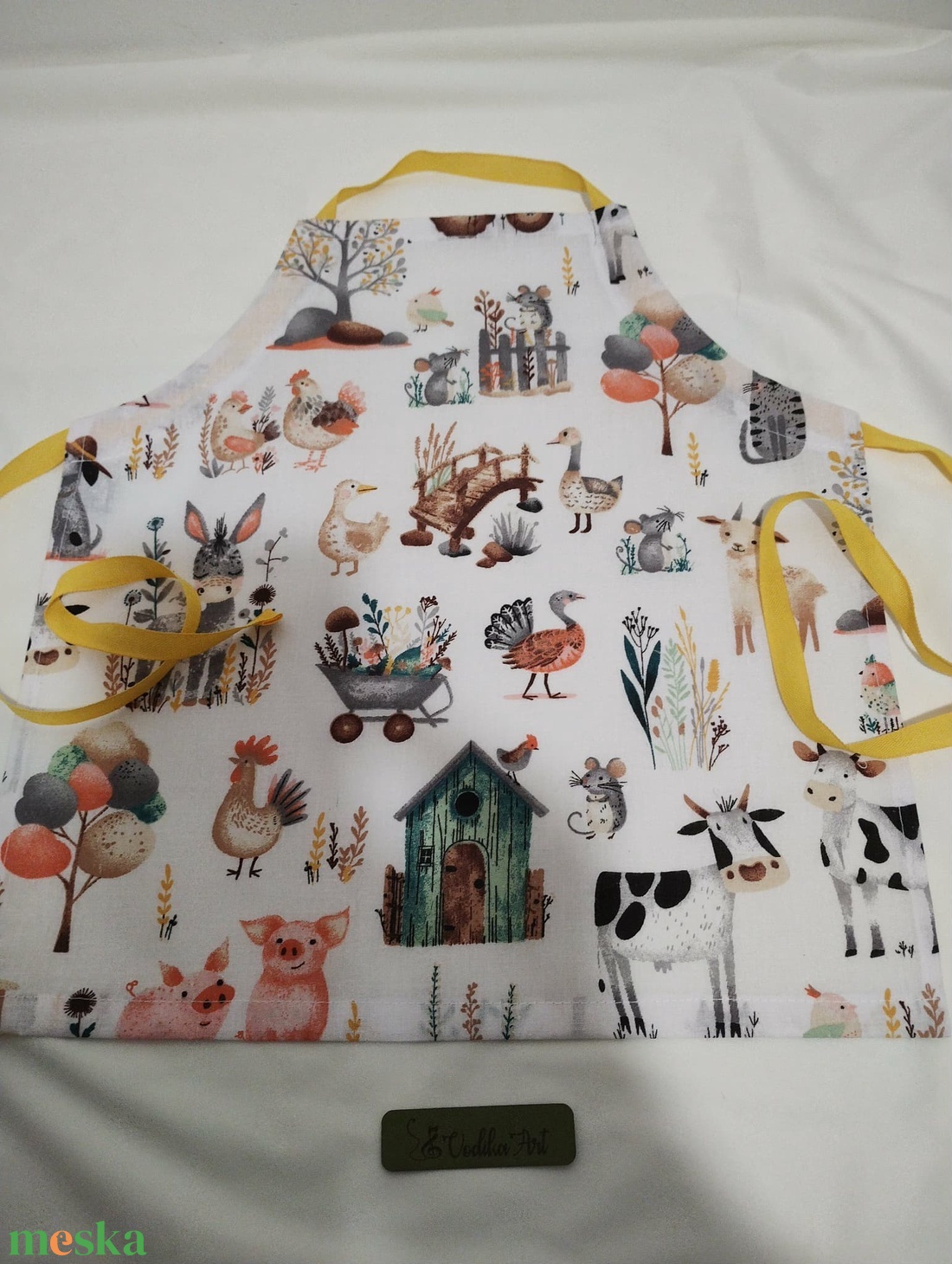 Gyerek kötény 3-6 évesre, állatok a farmon... - otthon & életmód - konyhafelszerelés, tálalás - konyhai textil - kötény - Meska.hu
