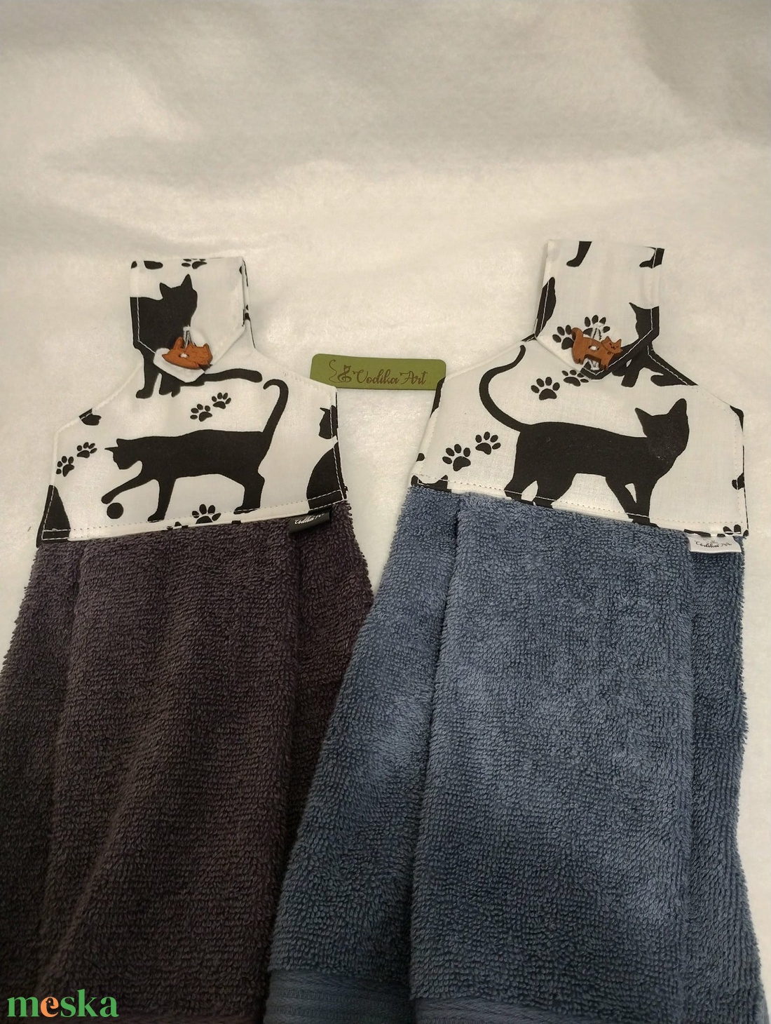 Edényfogó kesztyűk, fekete cicák - otthon & életmód - konyhafelszerelés, tálalás - konyhai textil - konyharuha & törlőkendő - Meska.hu