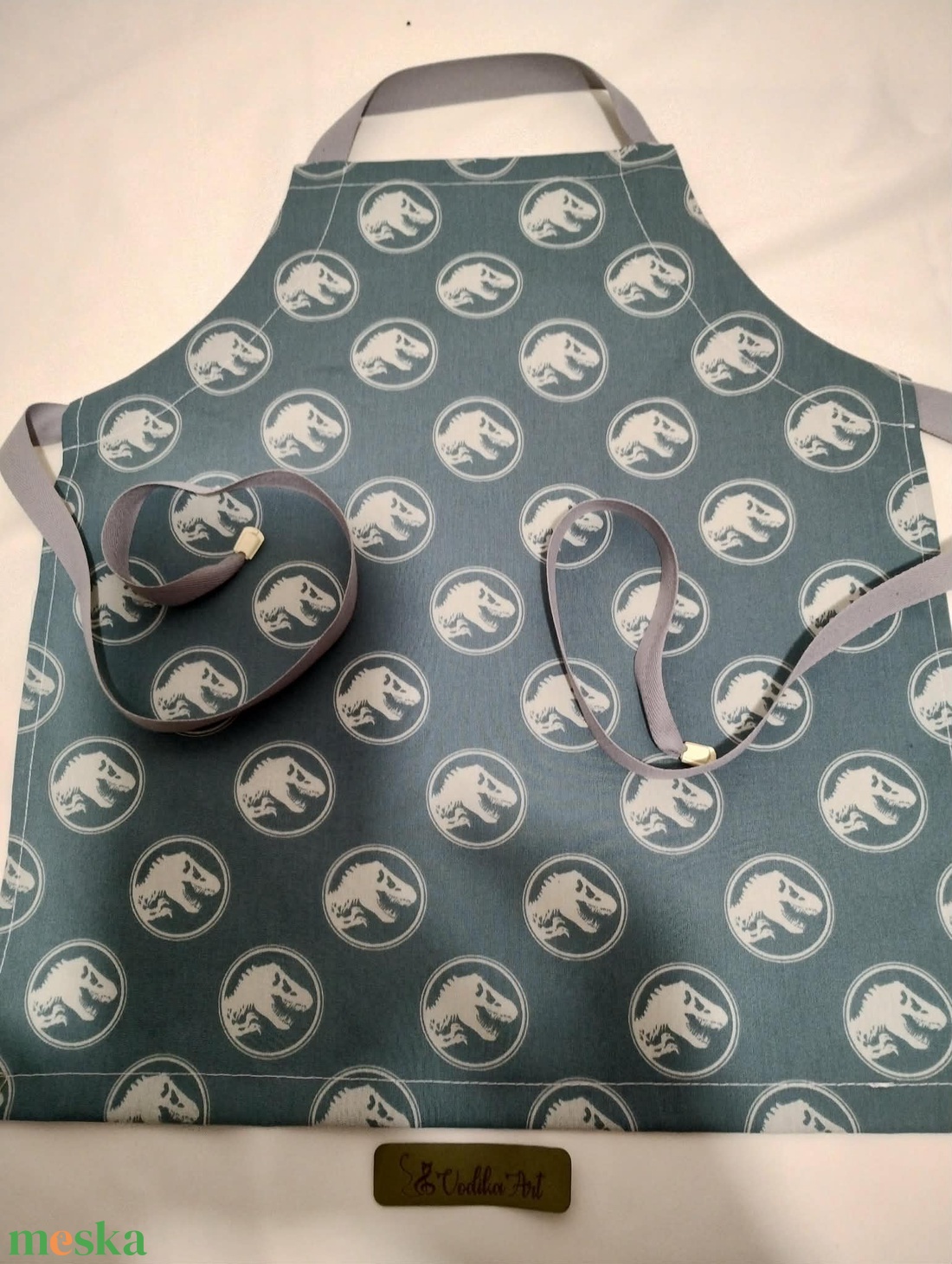 Dínók,  gyerek kötény 3-6 évesre, - otthon & életmód - konyhafelszerelés, tálalás - konyhai textil - kötény - Meska.hu