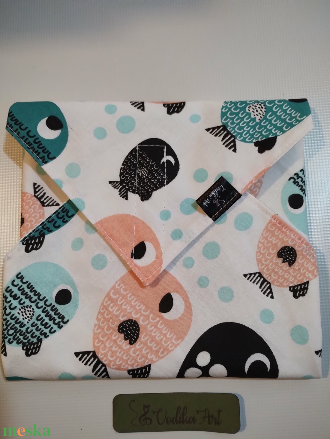 NoWaste, újraszalvéta, halacskák.... - táska & tok - uzsonna- & ebéd tartó - szendvics csomagoló - Meska.hu