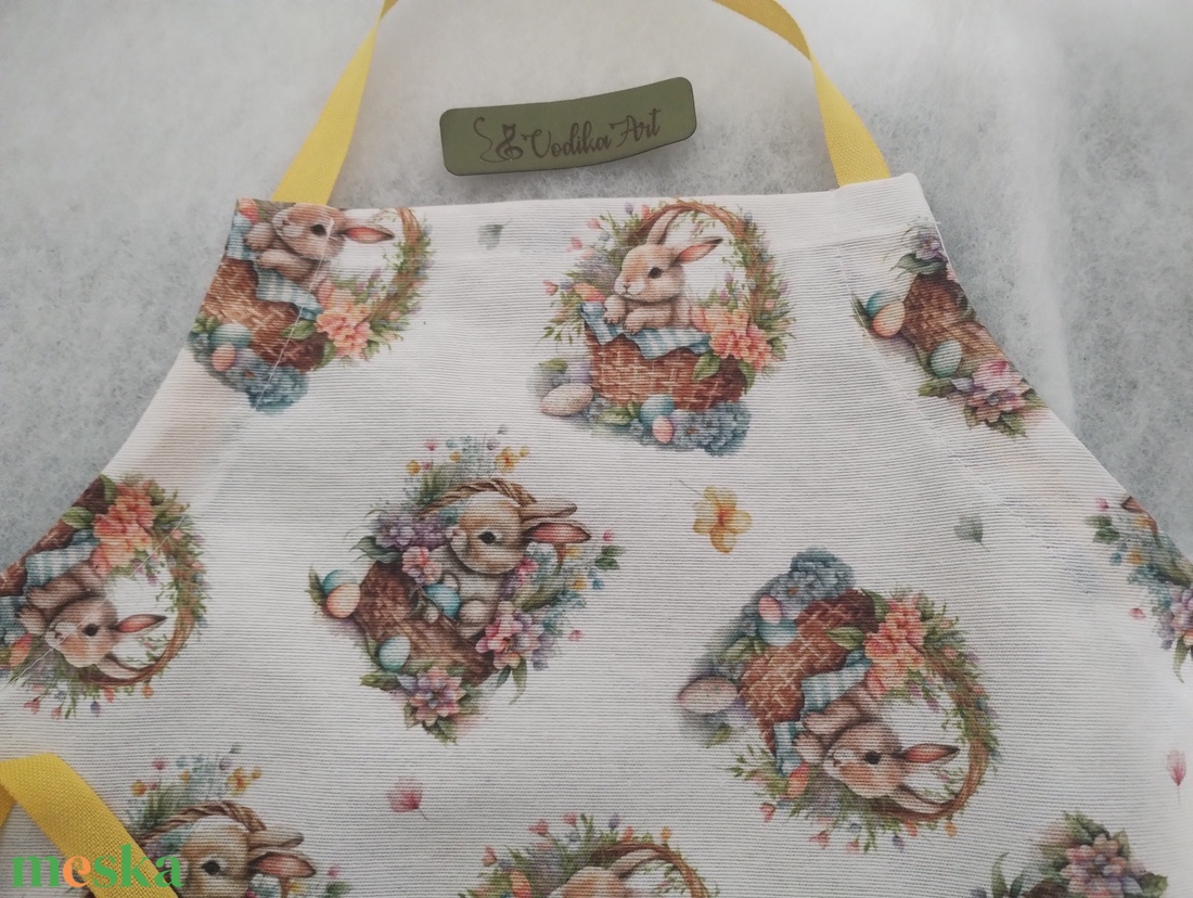 Nyuszkók,   gyerek kötény 3-6 évesre, - otthon & életmód - konyhafelszerelés, tálalás - konyhai textil - kötény - Meska.hu