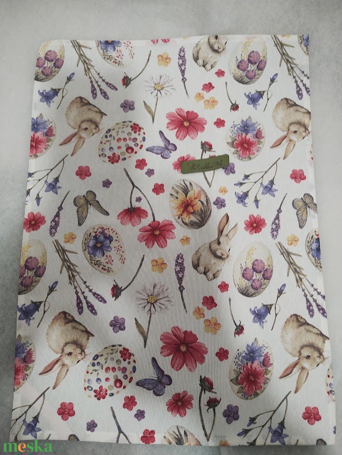 Konyharuha, virágos, tojásos, nyuszis - otthon & életmód - konyhafelszerelés, tálalás - konyhai textil - konyharuha & törlőkendő - Meska.hu