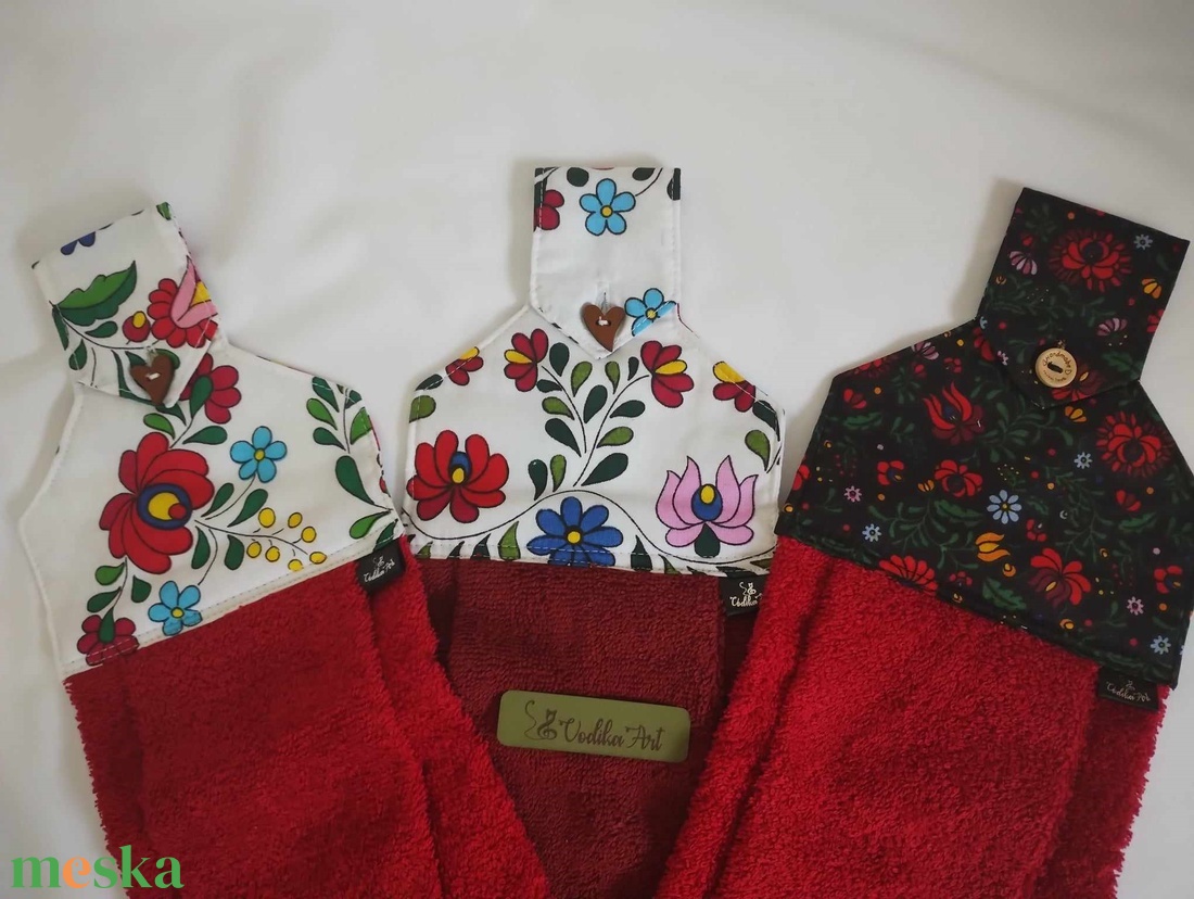 Konyhai kötény, kalocsai mintával - otthon & életmód - konyhafelszerelés, tálalás - konyhai textil - kötény - Meska.hu