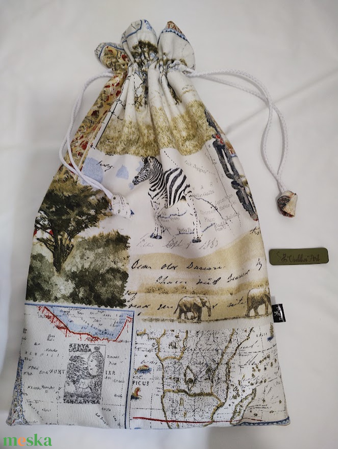Afrika mintás kenyeres zsák bélelt, nagy méretű - táska & tok - bevásárlás & shopper táska - kenyeres zsák - Meska.hu