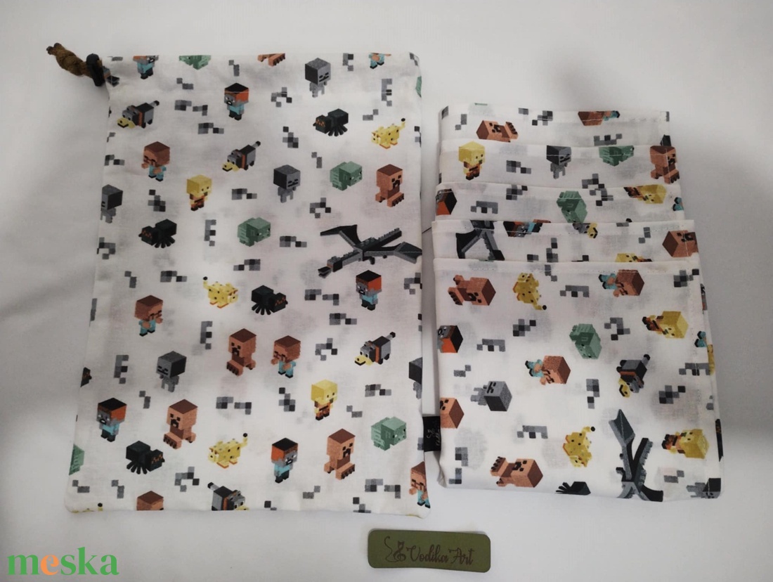 Tisztasági zsák,minecraft - táska & tok - bevásárlás & shopper táska - zöldség/gyümölcs zsák - Meska.hu