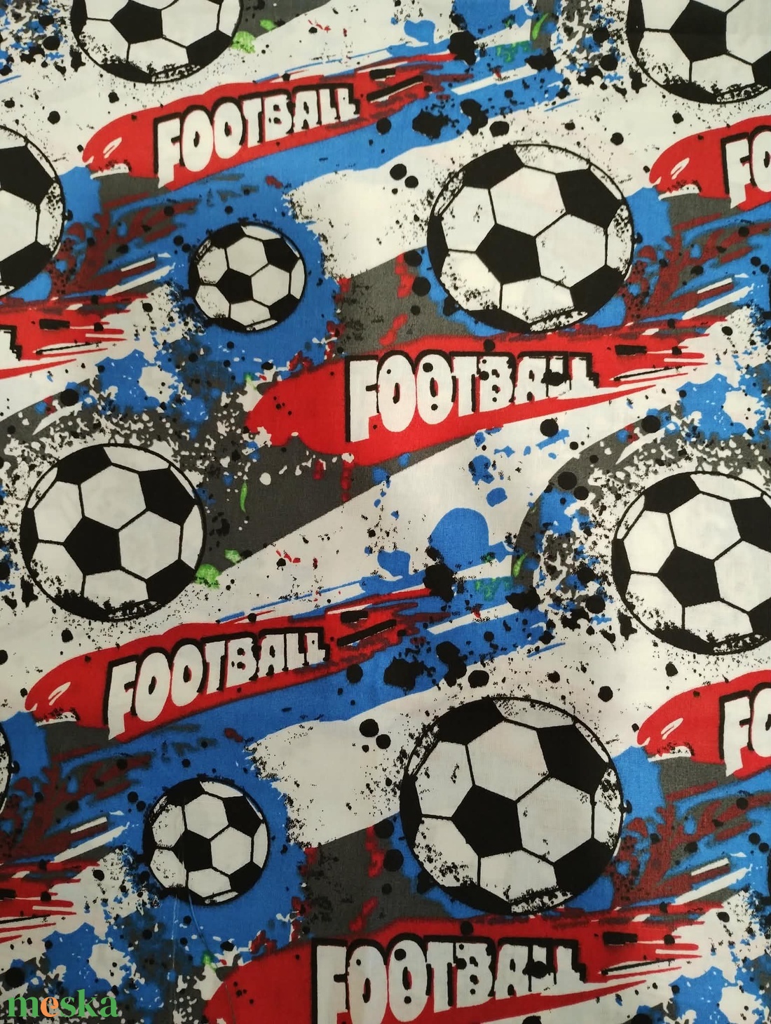 Székpárna gumival, piros-kék football. - otthon & életmód - lakástextil - székpárna, huzat - Meska.hu