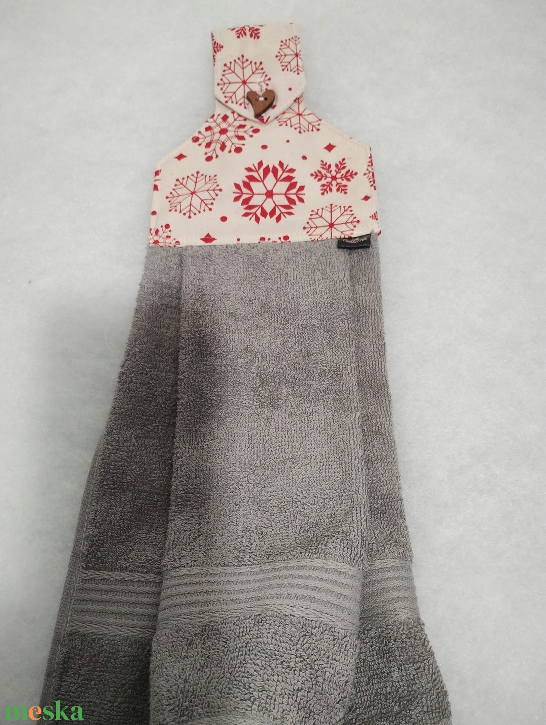 Konyhai törlő, hópelyhek pirosban.... - otthon & életmód - konyhafelszerelés, tálalás - konyhai textil - konyharuha & törlőkendő - Meska.hu