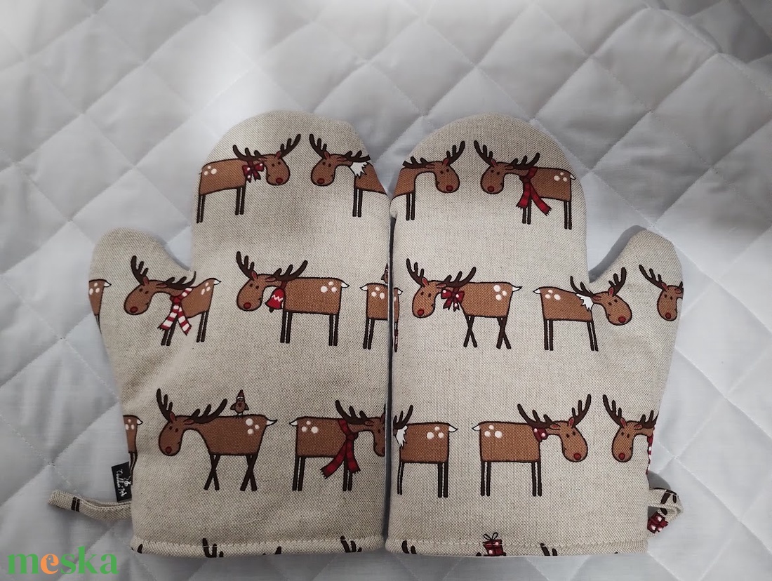 Edényfogó kesztyű jávorszarvasok.... - otthon & életmód - konyhafelszerelés, tálalás - konyhai textil - edényfogó - Meska.hu