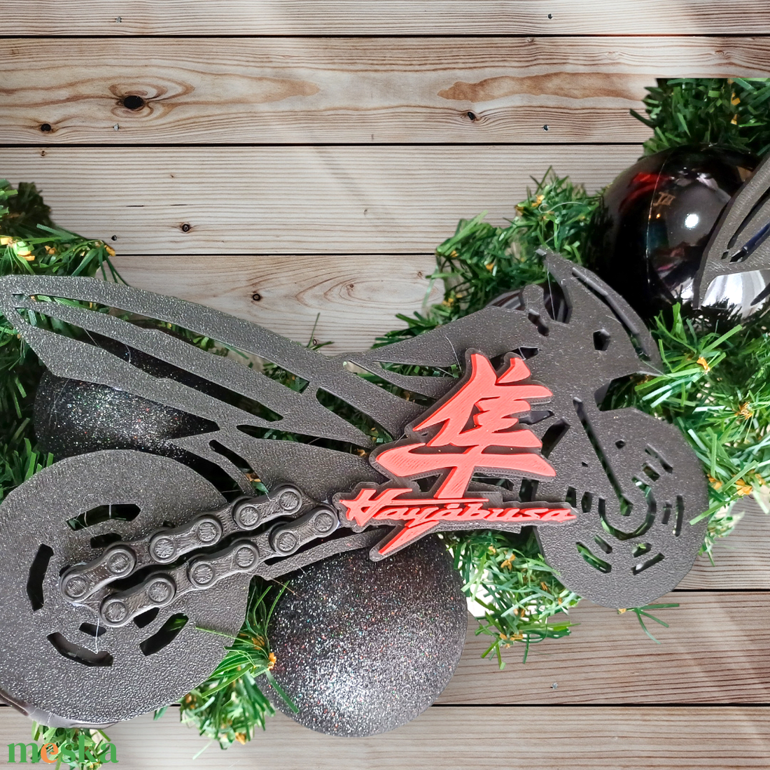 Karácsonyi motoros ajtódísz - karácsony - adventi díszek - adventi ajtódísz - Meska.hu