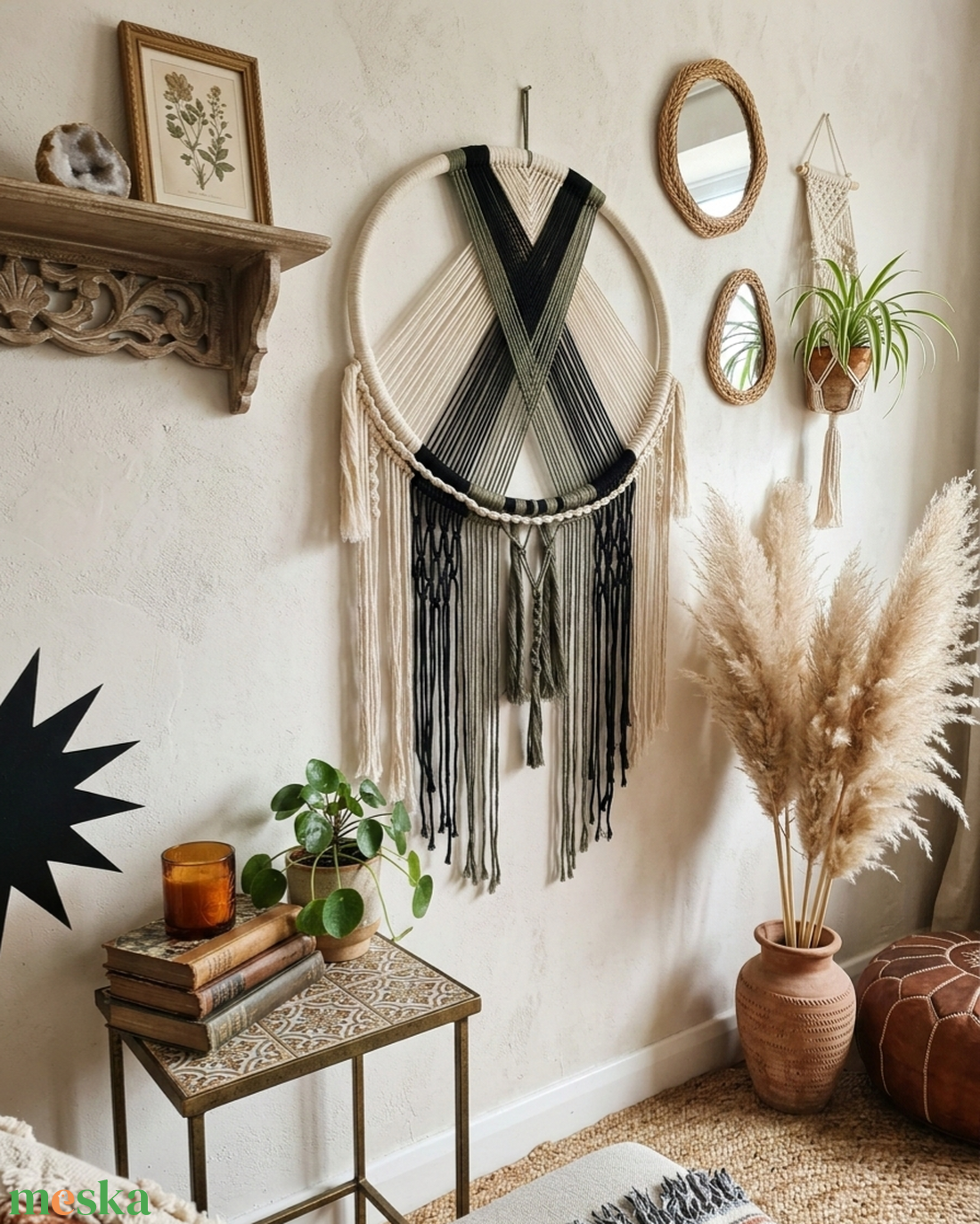 Óriás boho falidísz (61 � 120cm) - otthon & életmód - dekoráció - fali és függő dekoráció - falra akasztható dekor - Meska.hu