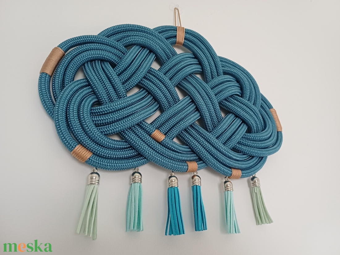 Csomózott kötél felhő falidísz - otthon & életmód - dekoráció - fali és függő dekoráció - falra akasztható dekor - Meska.hu