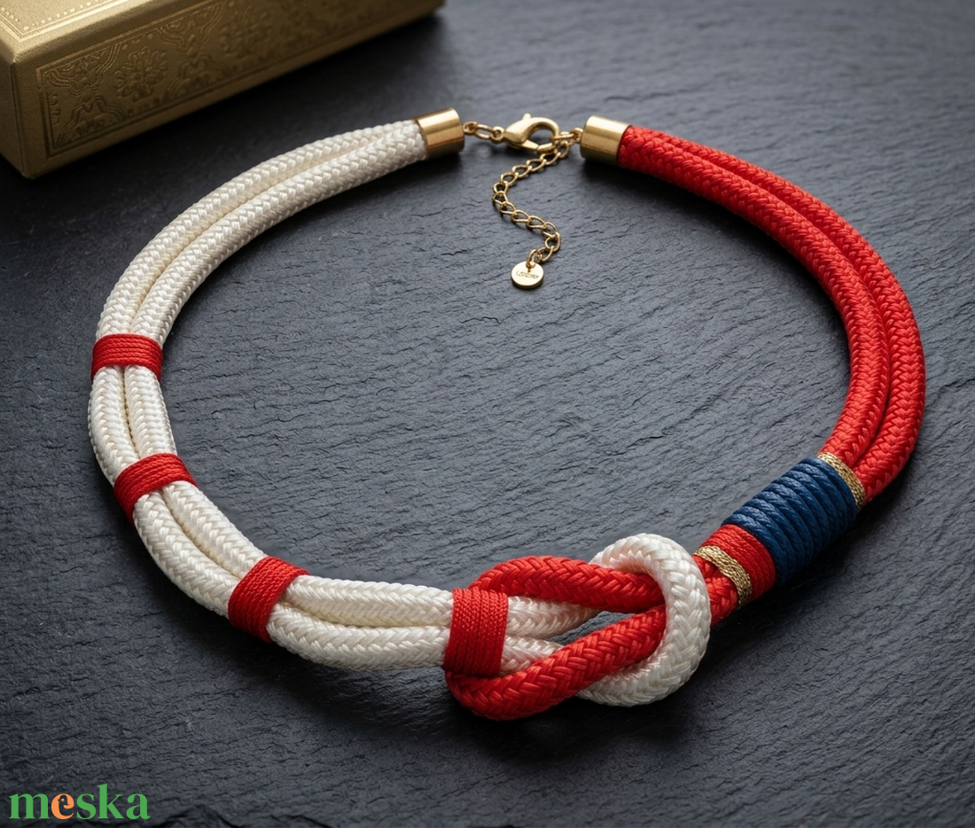 Nautical statement hajókötél nyaklánc - ékszer - nyaklánc - statement nyaklánc - Meska.hu