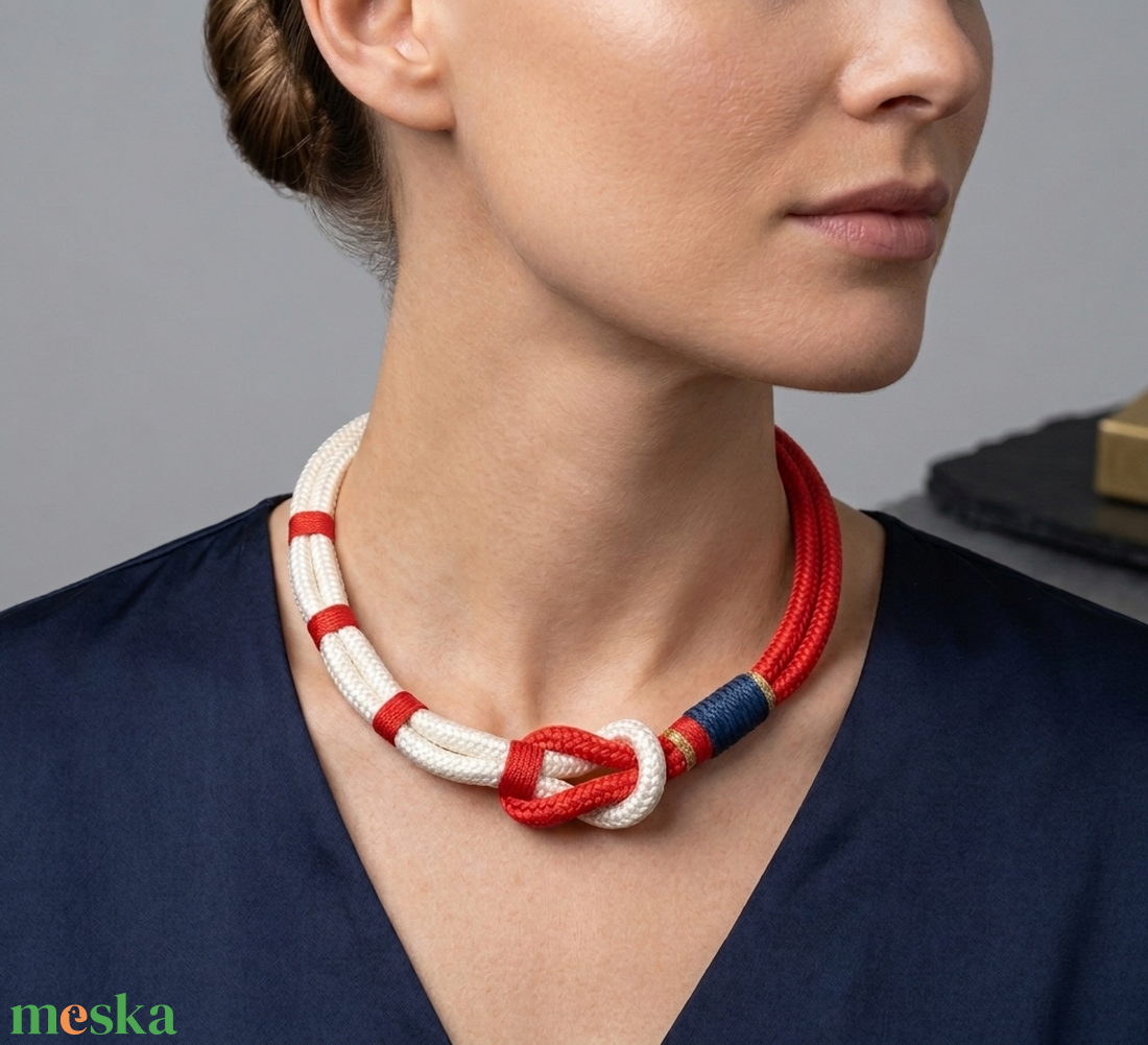 Nautical statement hajókötél nyaklánc - ékszer - nyaklánc - statement nyaklánc - Meska.hu