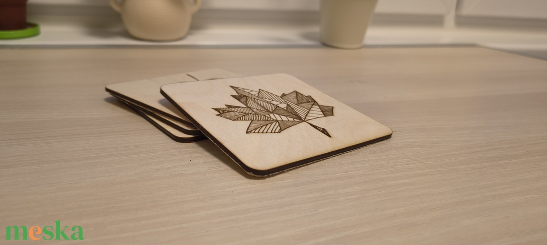 Falevélmintás poháralátét - otthon & életmód - konyhafelszerelés, tálalás - tálalás - tányér- és poháralátét - Meska.hu