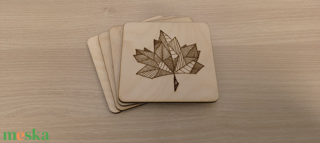 Falevélmintás poháralátét - otthon & életmód - konyhafelszerelés, tálalás - tálalás - tányér- és poháralátét - Meska.hu