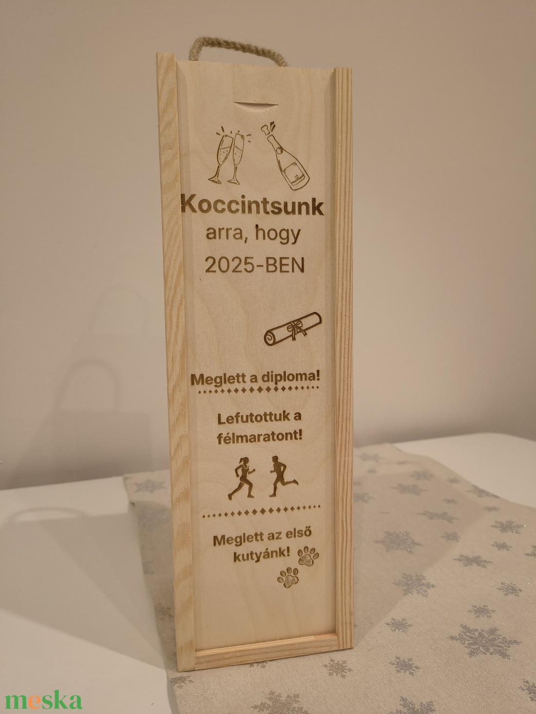 Szilveszteri ajándék doboz - otthon & életmód - konyhafelszerelés, tálalás - italos kellékek - boros díszdoboz - Meska.hu