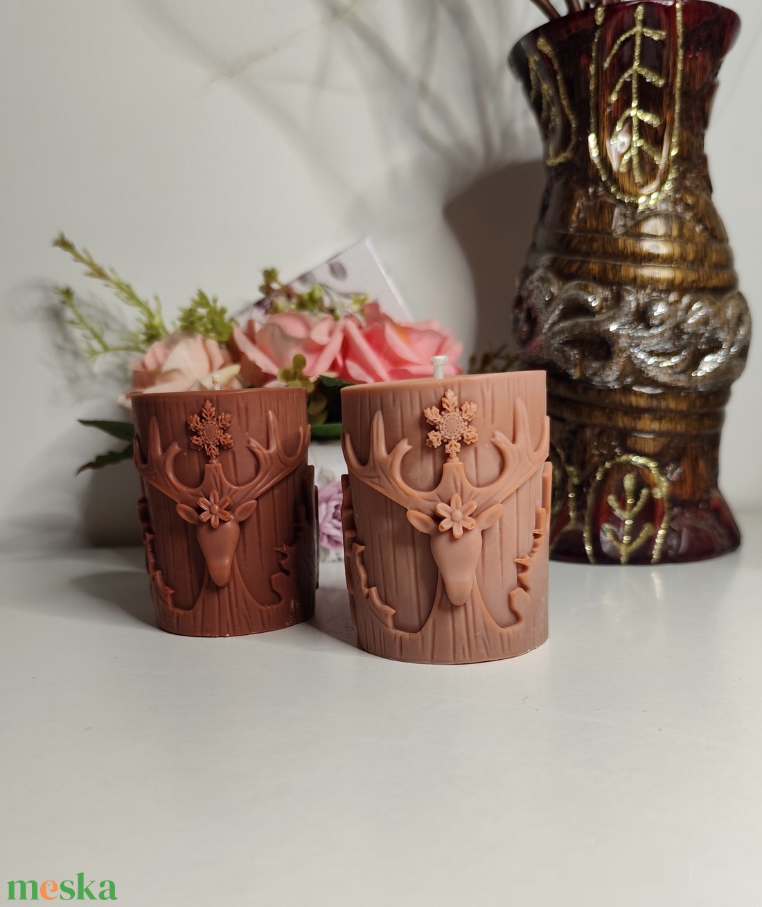 Karácsonyi oszlopgyertya - otthon & életmód - gyertya, illat, aroma - gyertya - Meska.hu