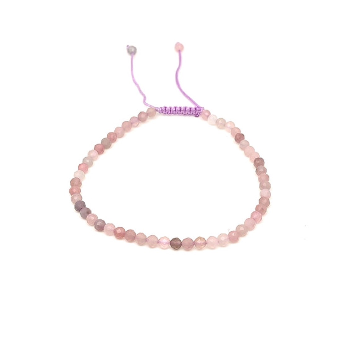 Fazettált ametiszt és rózsakvarc golyós ásvány karkötő csúszócsomóval 4�5mm - ékszer - karkötő - ásványkarkötő - Meska.hu
