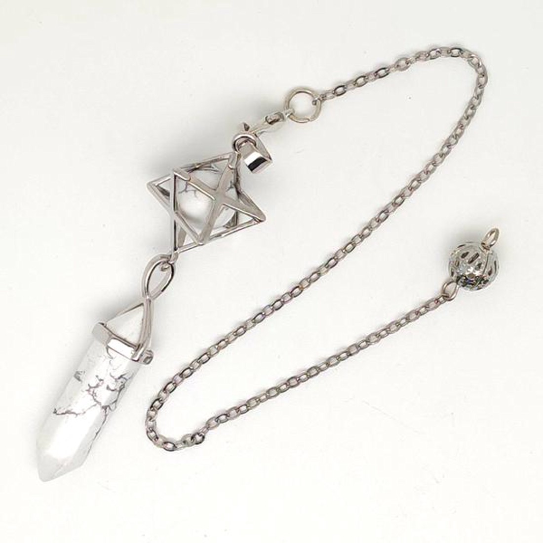 Inga csúcs merkaba Howlit 8x35mm - otthon & életmód - dekoráció - spiritualitás - inga - Meska.hu