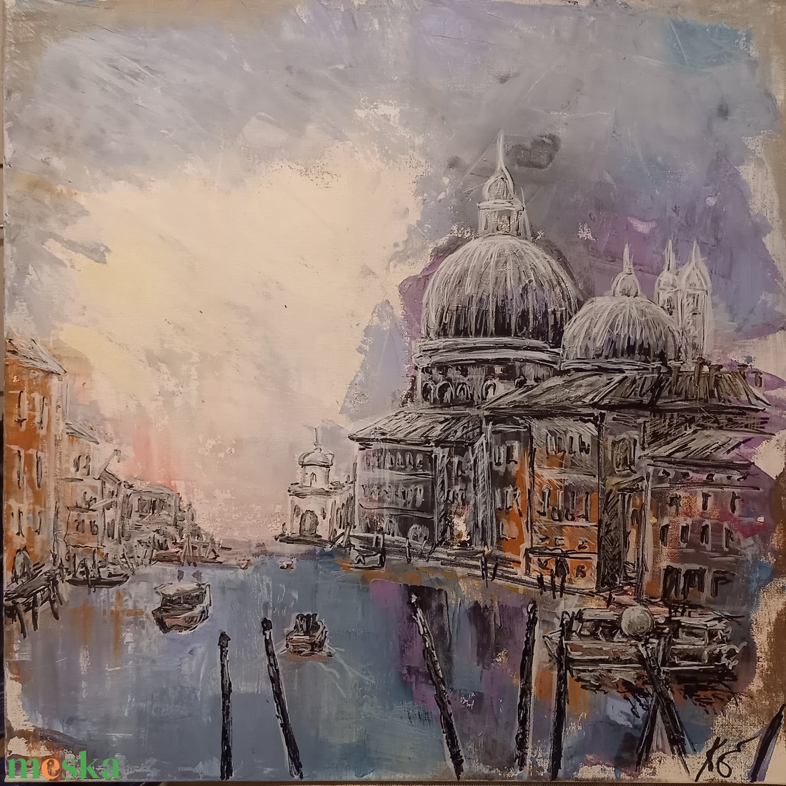 Canal Grande - Venezia - művészet - festmény - akril - Meska.hu Canal Grande - Venezia - művészet - festmény - akril - Meska.hu