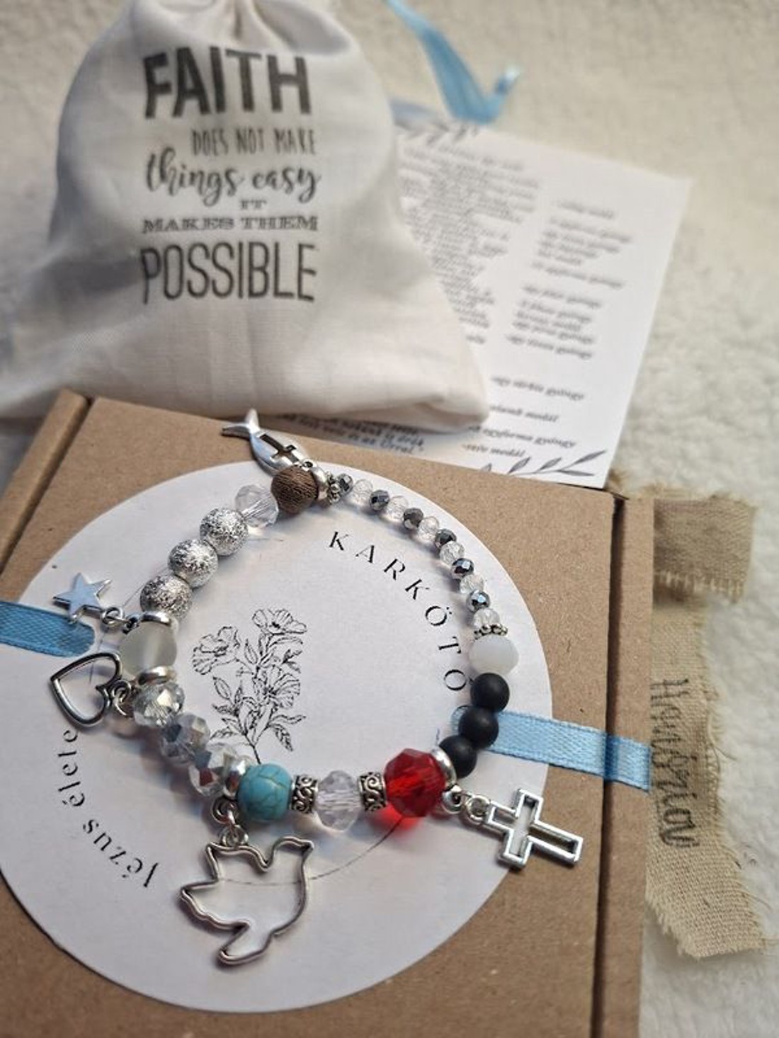 Jézus élete - keresztény történet karkötő-ezüst-106 - ékszer - karkötő - bogyós karkötő - Meska.hu