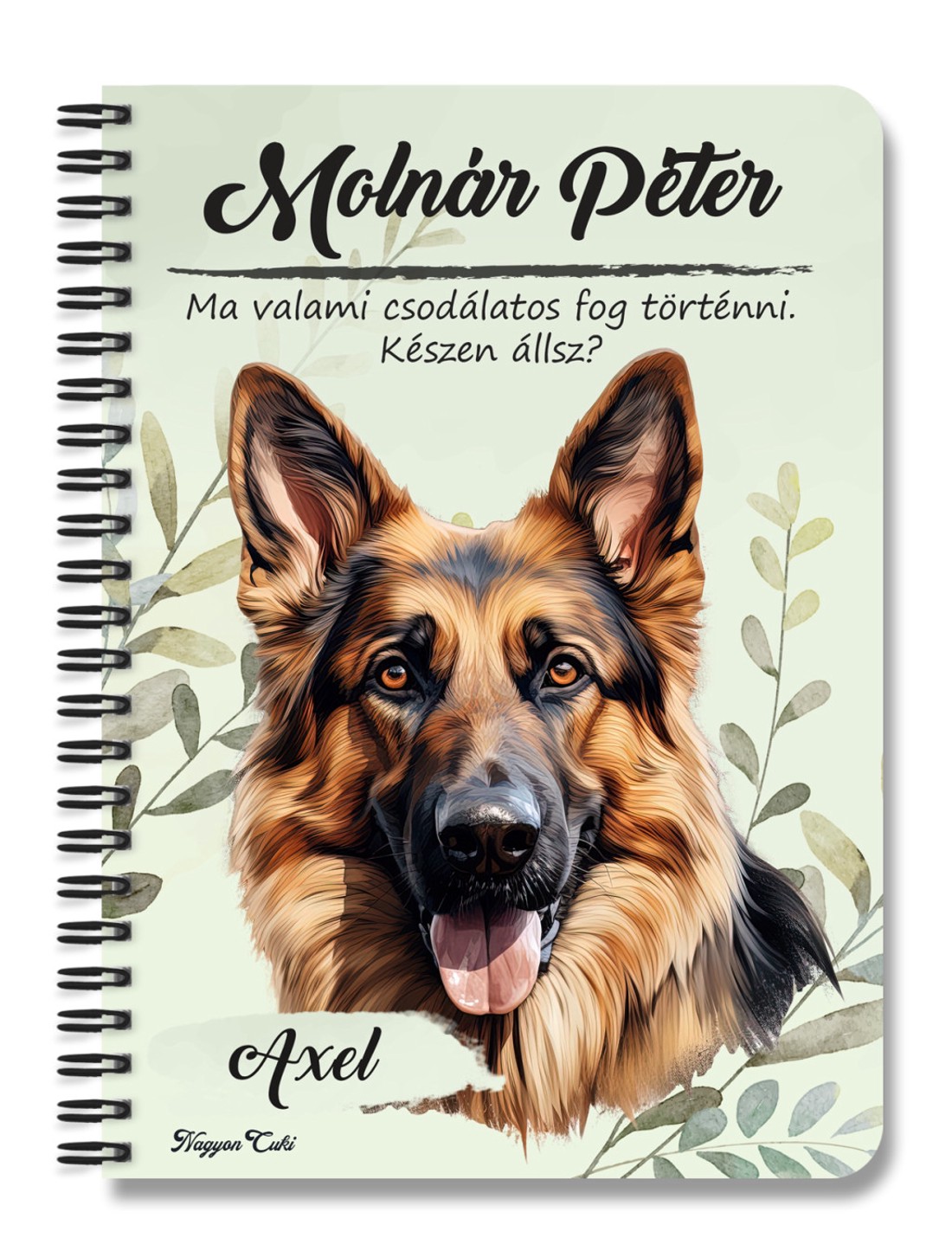 Személyre szabható - Németjuhász portré mintás A6-os füzet - otthon & életmód - papír, írószer - jegyzetfüzet & napló - Meska.hu