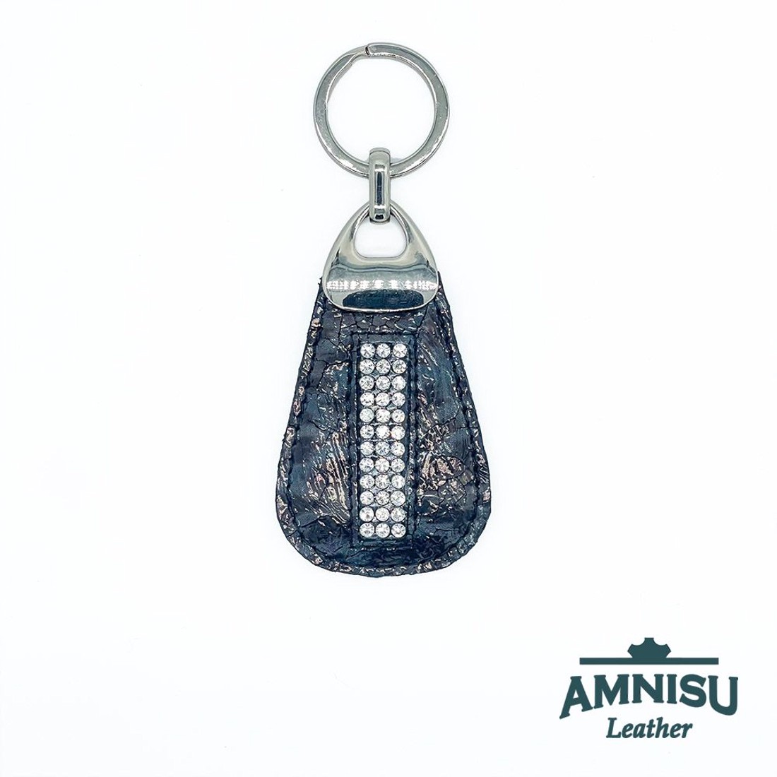 Szürke párduc mintás csepp alakú swarovski köves kulcstartó H8022 - táska & tok - kulcstartó & táskadísz - kulcstartó - Meska.hu