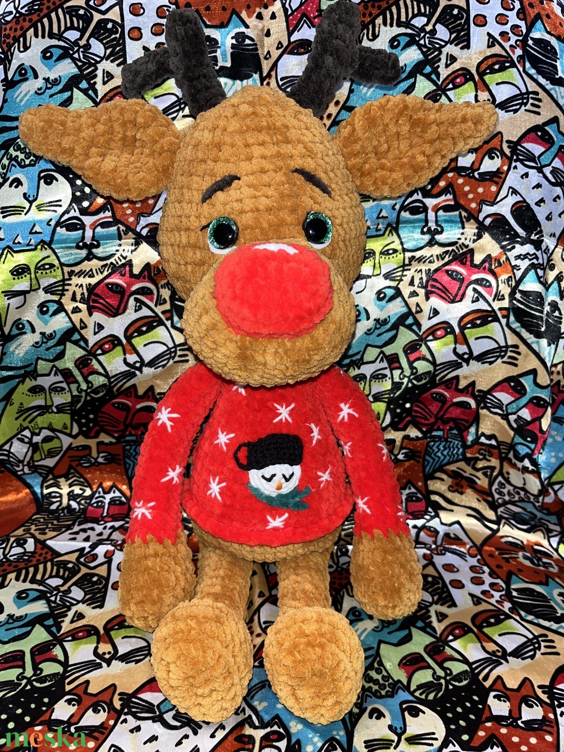 Horgolt plüss szarvas  - játék & sport - plüssállat & játékfigura - plüss mesefigurák - Meska.hu