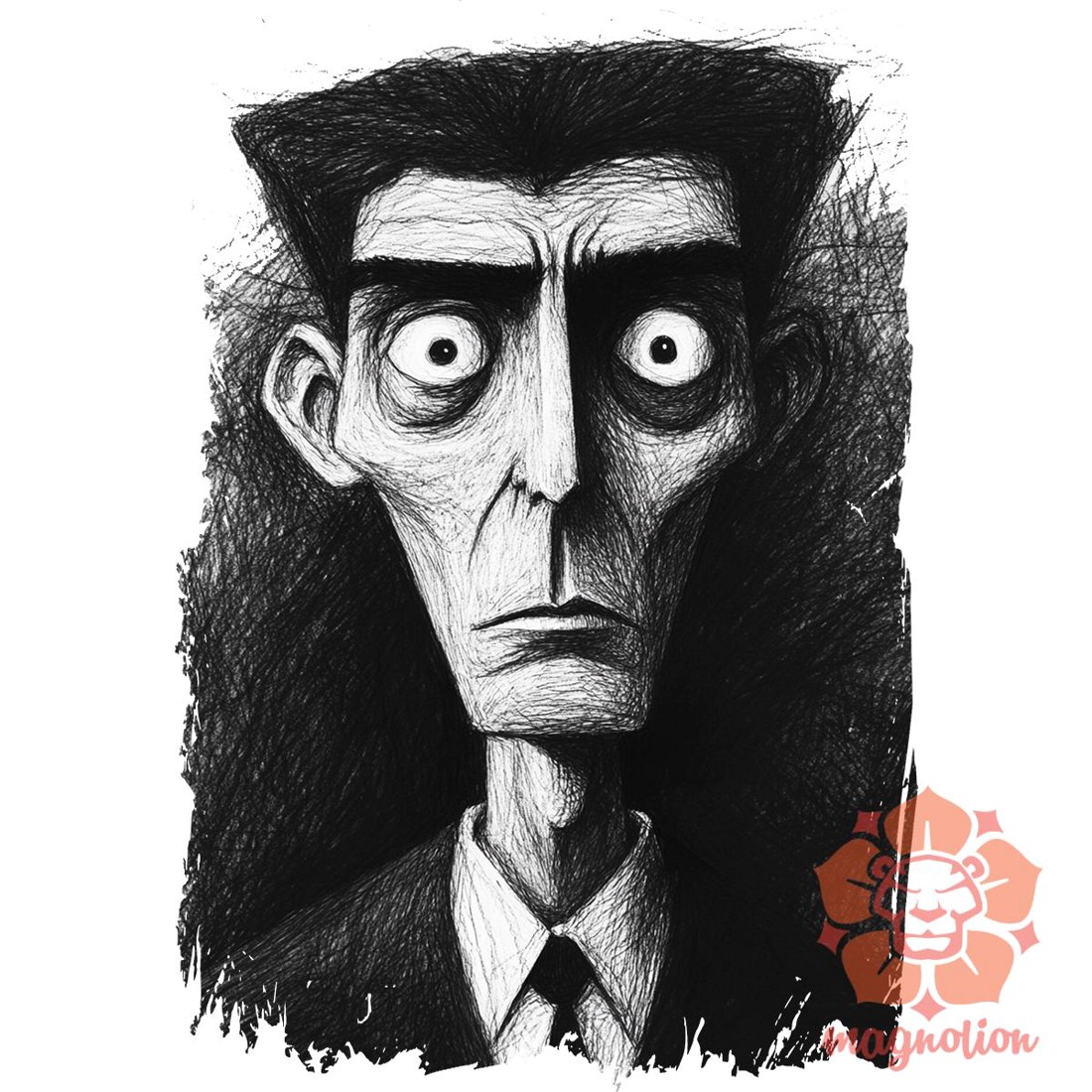 Kafka fanart v2 férfi póló - ruha & divat - férfi ruha - póló - Meska.hu
