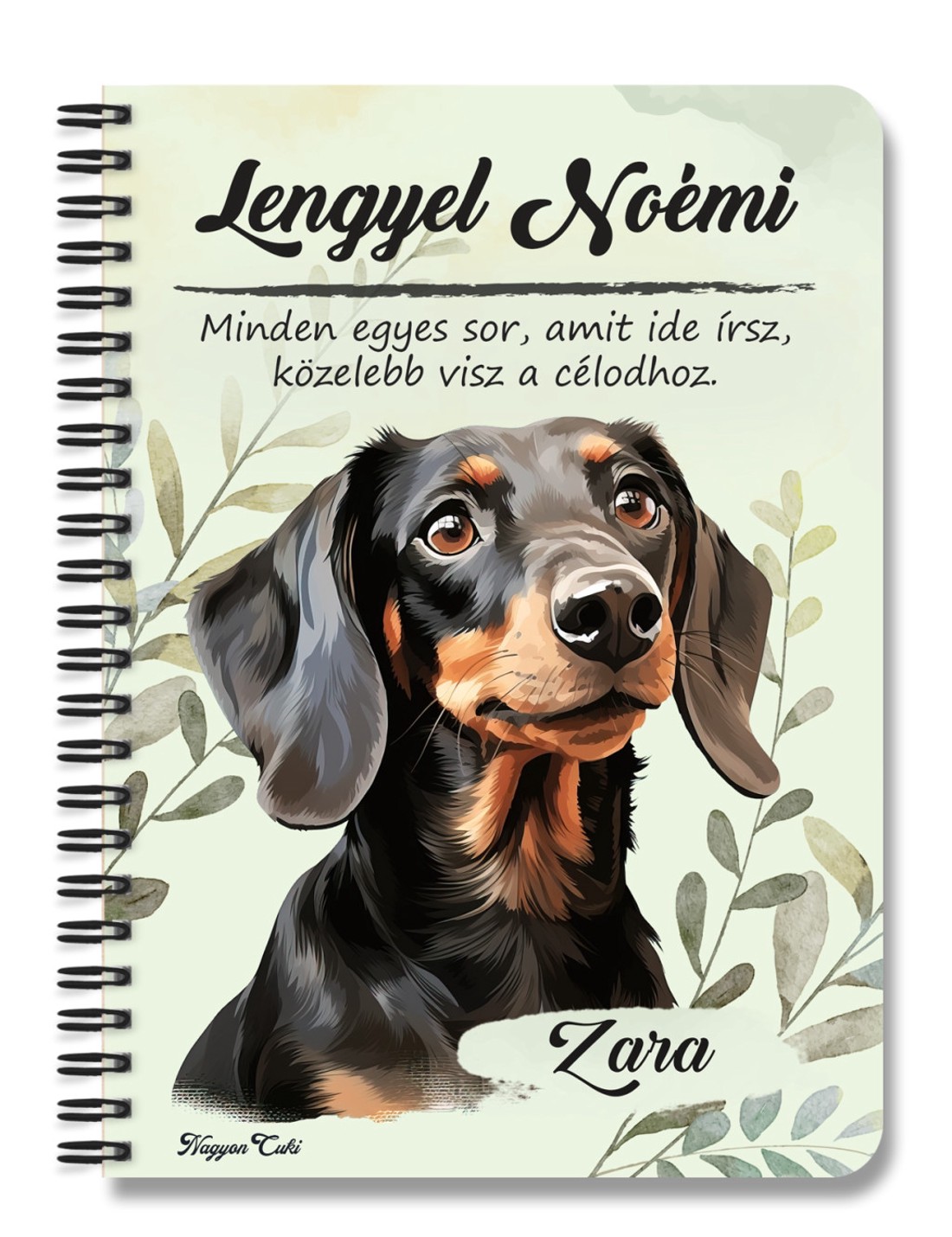 Személyre szabható - Fekete tacskó portré mintás A6-os füzet - otthon & életmód - papír, írószer - jegyzetfüzet & napló - Meska.hu