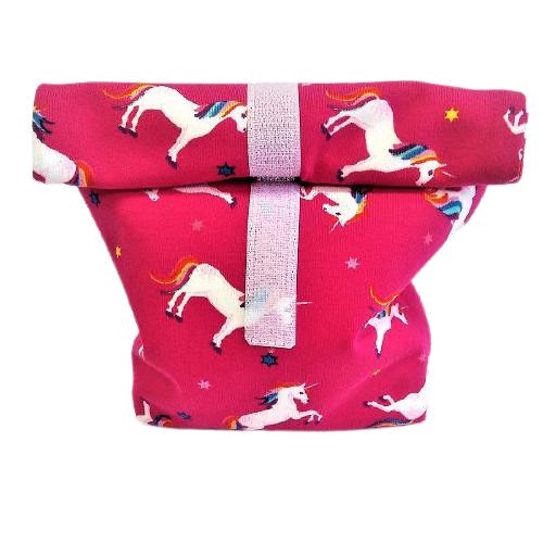 Textil uzsonnás tasak unikornis pink - táska & tok - uzsonna- & ebéd tartó - ebéd tasak, doboz - Meska.hu