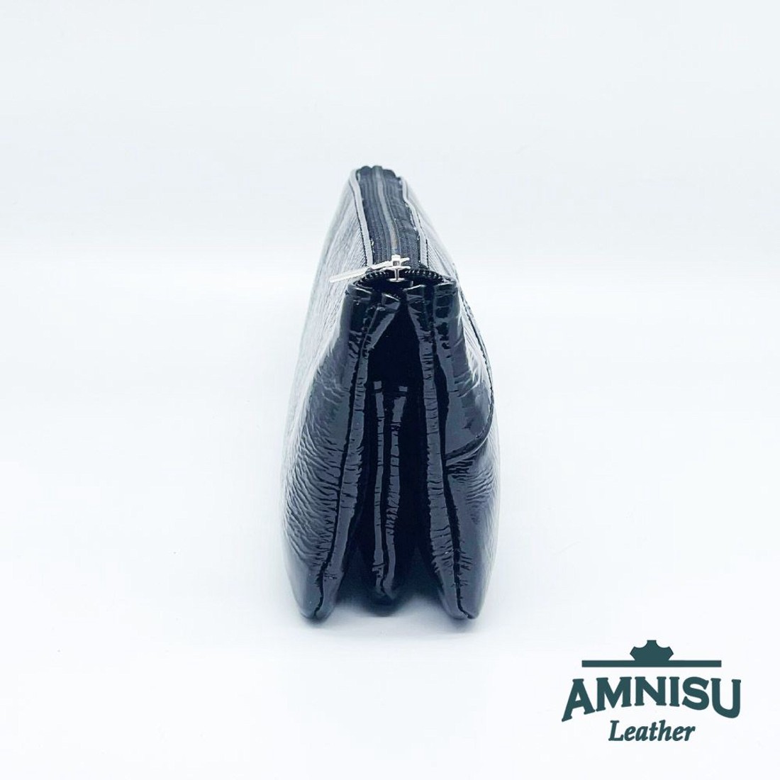 Fekete gyűrt lakk egyenes swarovski köves női pénztárca G8007 - táska & tok - pénztárca & más tok - pénztárca - női pénztárca - Meska.hu