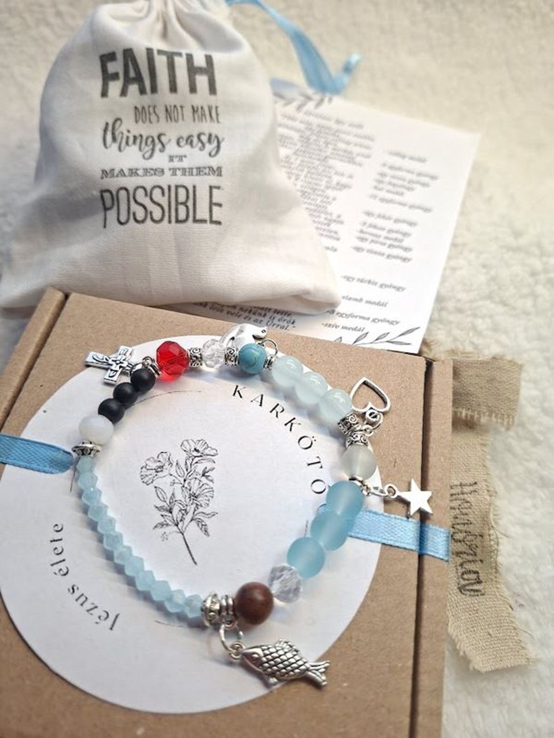 Jézus élete - keresztény történet karkötő-vkék-101 - ékszer - karkötő - bogyós karkötő - Meska.hu