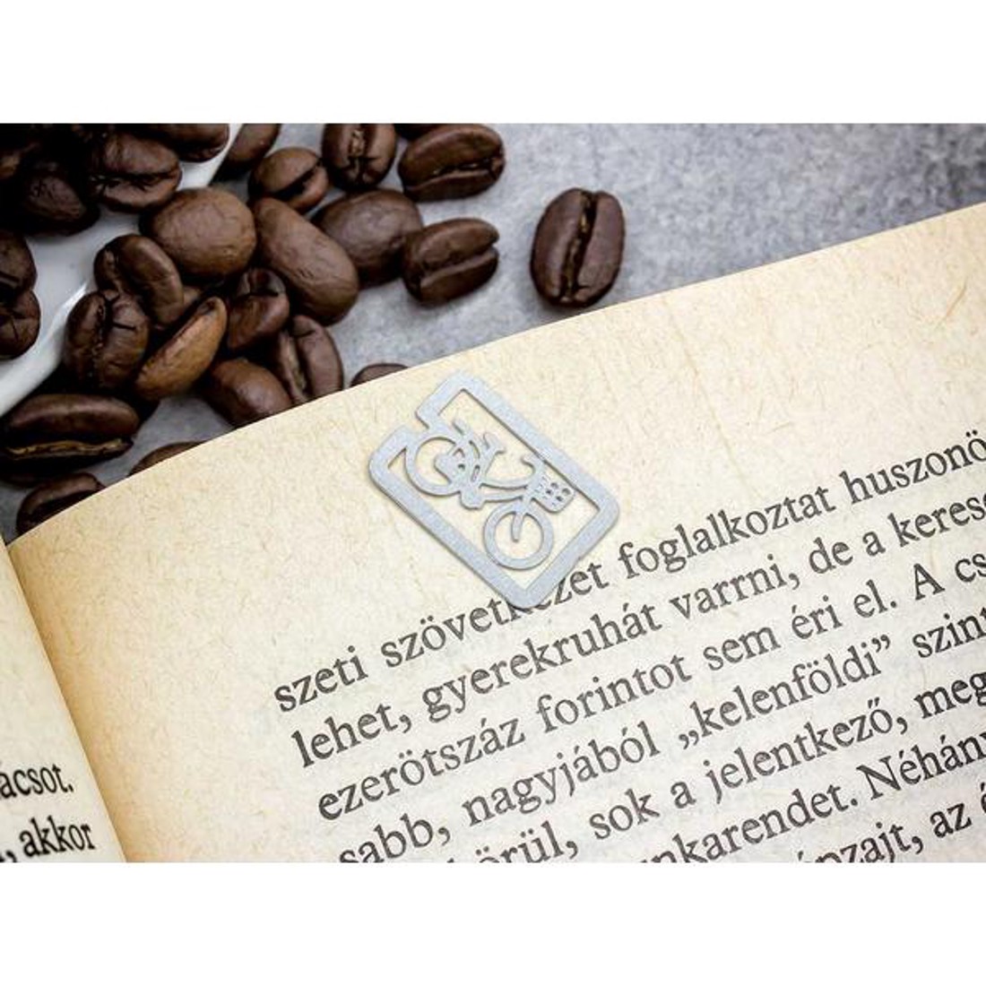Kerékpár oldaljelölő acél könyvjelző - könyv & zene - könyvjelző - Meska.hu