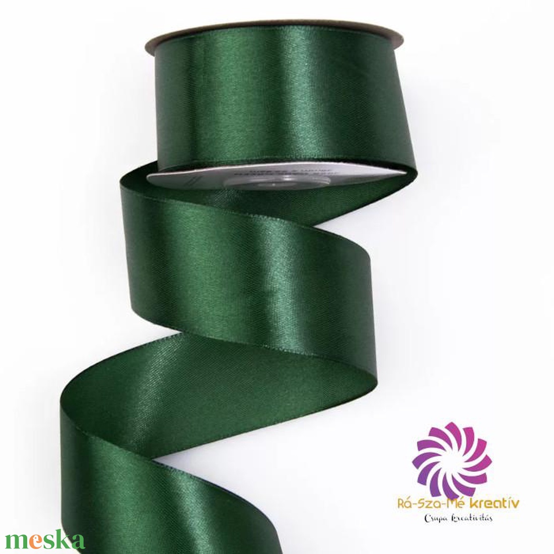 Szatén szalag 38mmx22,86m - sötétzöld - kellékek & szerszámok - rövidáru - szalag, pánt - szatén szalag - Meska.hu Szatén szalag 38mmx22,86m - sötétzöld - kellékek & szerszámok - rövidáru - szalag, pánt - szatén szalag - Meska.hu