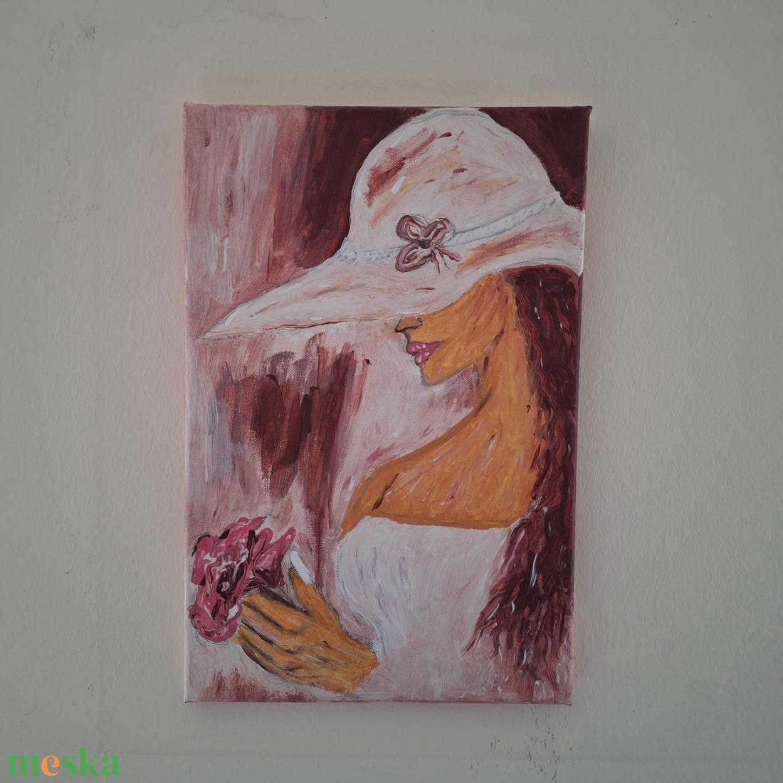 Kalapos hölgy - művészet - festmény - akril - Meska.hu Kalapos hölgy - művészet - festmény - akril - Meska.hu