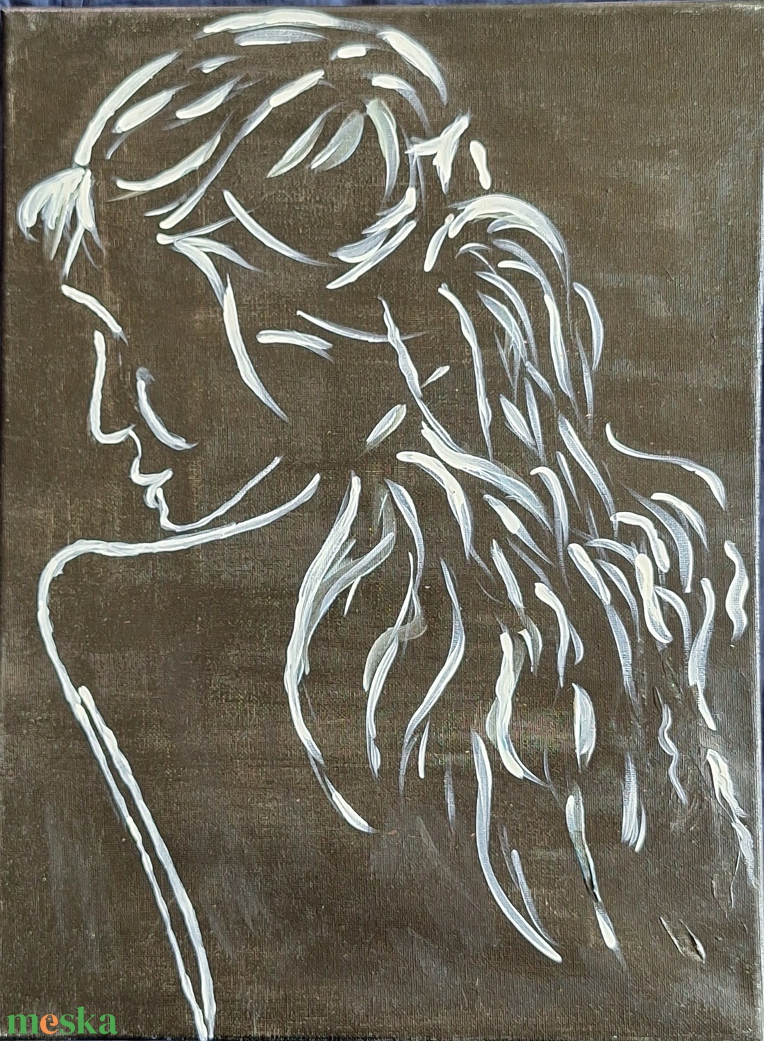 Fekete-fehér hölgy - művészet - festmény - akril - Meska.hu Fekete-fehér hölgy - művészet - festmény - akril - Meska.hu