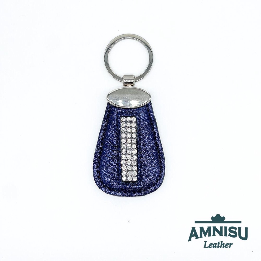 Metál sötétkék csepp alakú kristály köves kulcstartó H6008OK - táska & tok - kulcstartó & táskadísz - kulcstartó - Meska.hu