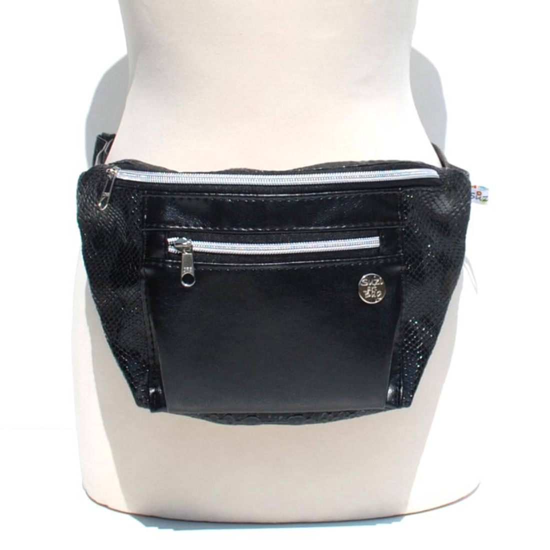SuziartBag Fekete kígyómintás övtáska - táska & tok - kézitáska & válltáska - válltáska - Meska.hu