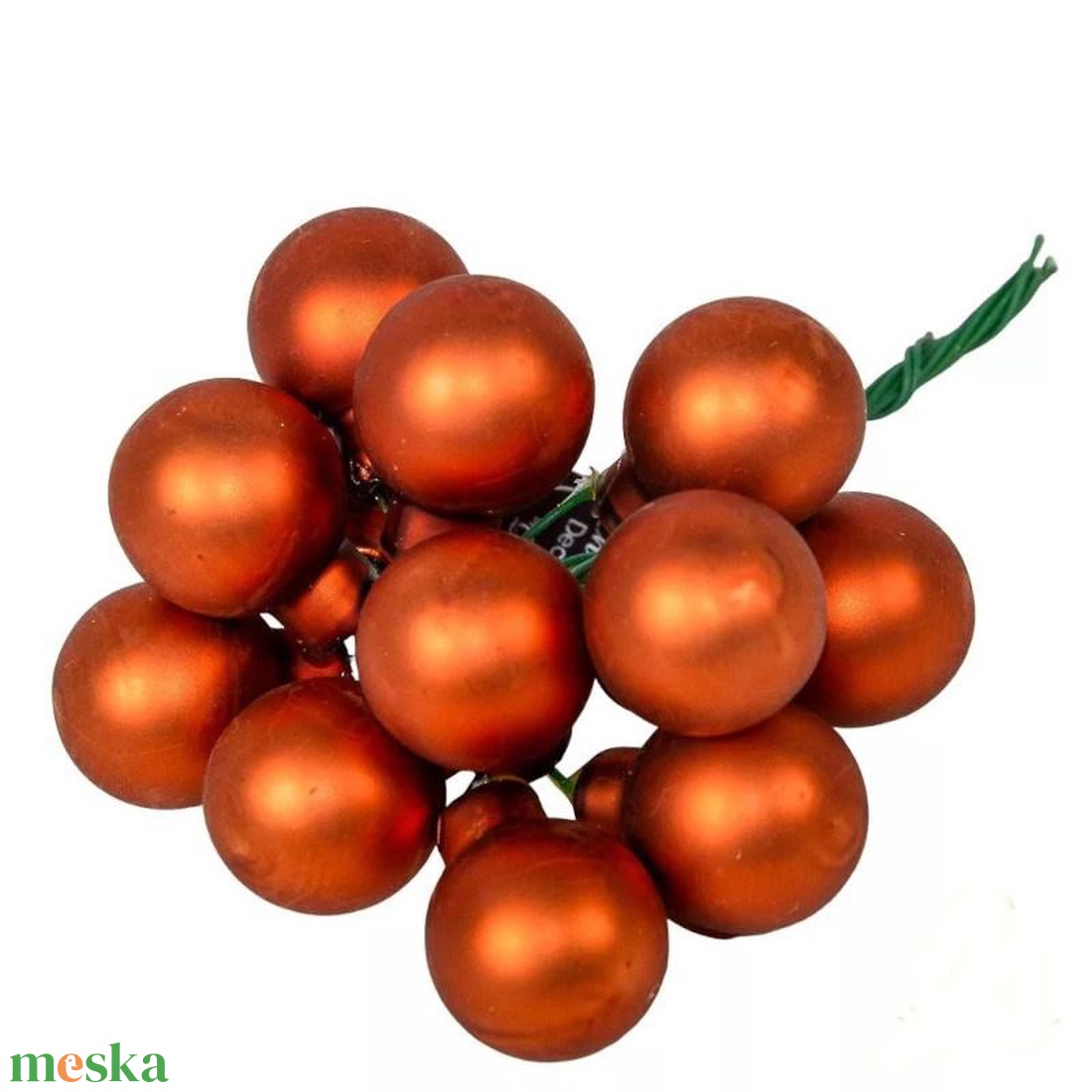 Üveggömb pick 2 cm - terra barna - matt 12 db - kellékek & szerszámok - dekorációs kellékek - üveggömb pick - Meska.hu