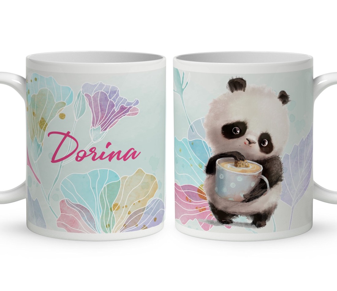 Kérd a neveddel - Kávés Panda mintás bögre - otthon & életmód - konyhafelszerelés, tálalás - tálalás - bögre & csésze - Meska.hu