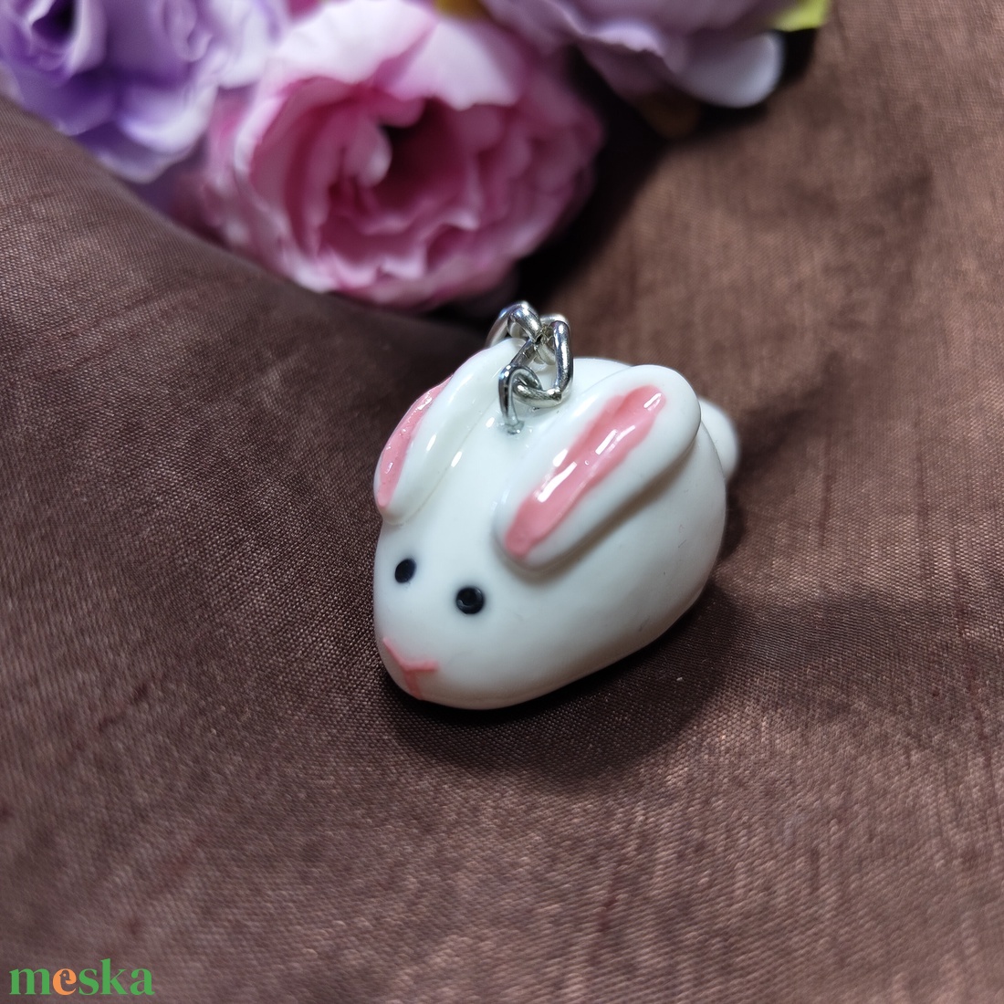 Lapu nyuszi kulcstartó - táska & tok - kulcstartó & táskadísz - kulcstartó - Meska.hu